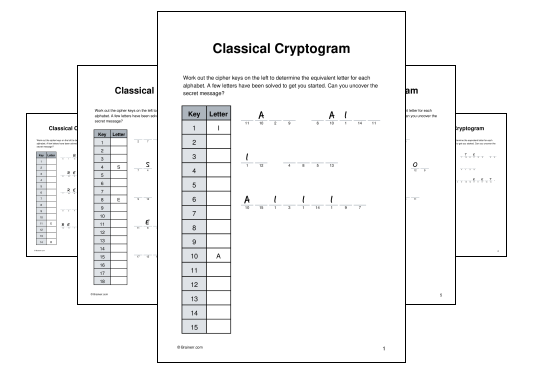 Download (PDF) Classical Cryptogram Activity for Kids - 10 Pages