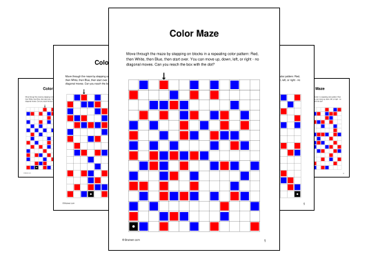 Download (PDF) Color Maze Activity for Teens - 10 Pages