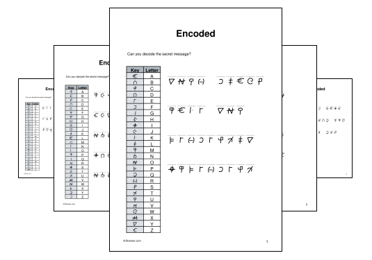 Download (PDF) Encoded Activity for Kids - 10 Pages