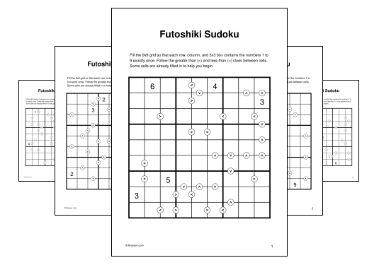 Download (PDF) Futoshiki Sudoku Activity for Adults (3 weeks ago) - 10 Pages