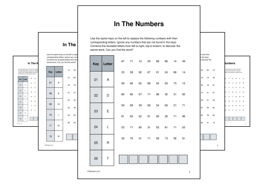 Download (PDF) In The Numbers Activity for Teens - 10 Pages