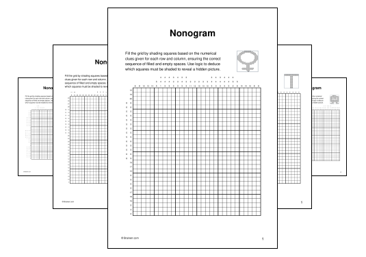 Download (PDF) Nonogram Activity for Adults - 10 Pages