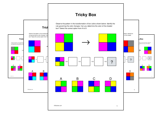 Download (PDF) Tricky Box Activity for Adults - 10 Pages