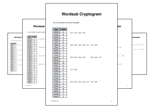 Wordsub Cryptogram