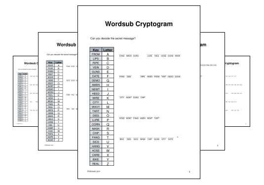 Wordsub Cryptogram