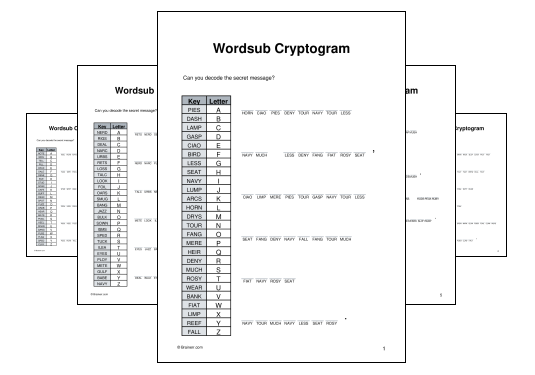 Wordsub Cryptogram